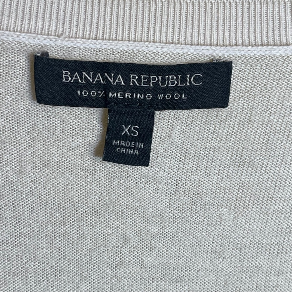 Cream Cardigan with Navy Stripes - Picture 5 of 8